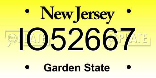 IO52667 New Jersey License Plate