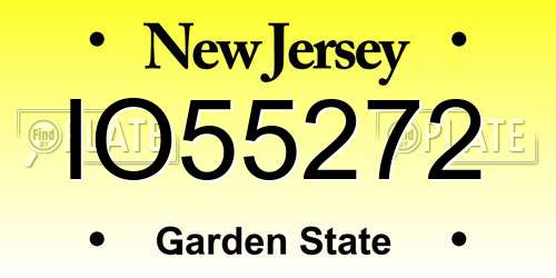 IO55272 New Jersey License Plate
