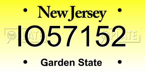 IO57152 New Jersey License Plate