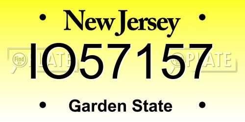 IO57157 New Jersey License Plate