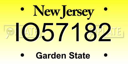 IO57182 New Jersey License Plate