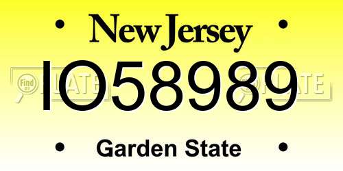 IO58989 New Jersey License Plate