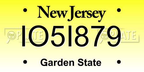 IO5I879 New Jersey License Plate