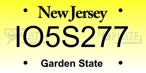 IO5S277 New Jersey License Plate