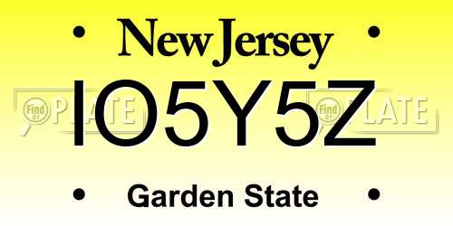 IO5Y5Z New Jersey License Plate