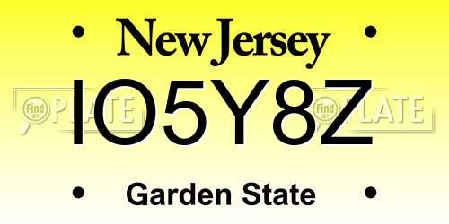 IO5Y8Z New Jersey License Plate