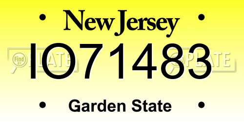 IO71483 New Jersey License Plate