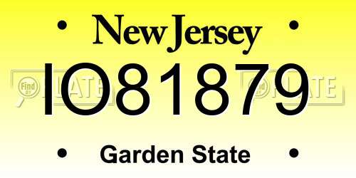 IO81879 New Jersey License Plate
