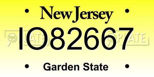IO82667 New Jersey License Plate