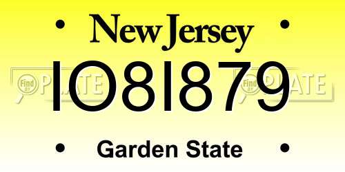 IO8I879 New Jersey License Plate