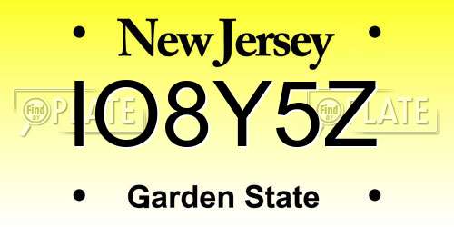 IO8Y5Z New Jersey License Plate
