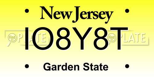 IO8Y8T New Jersey License Plate