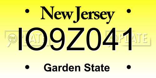 IO9Z041 New Jersey License Plate