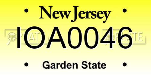 IOA0046 New Jersey License Plate
