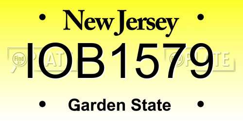 IOB1579 New Jersey License Plate