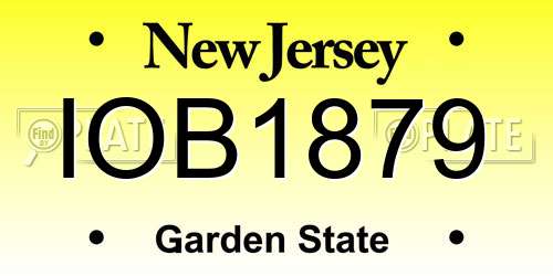 IOB1879 New Jersey License Plate