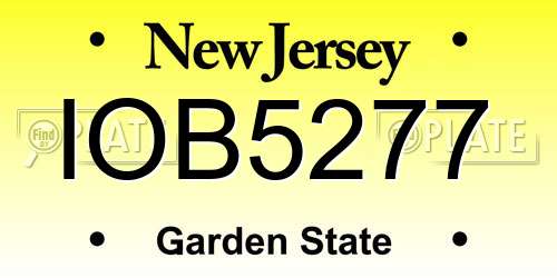 IOB5277 New Jersey License Plate