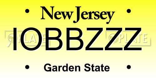 IOBBZZZ New Jersey License Plate