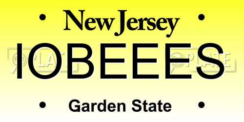 IOBEEES New Jersey License Plate