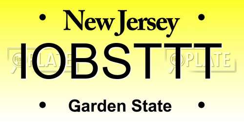 IOBSTTT New Jersey License Plate