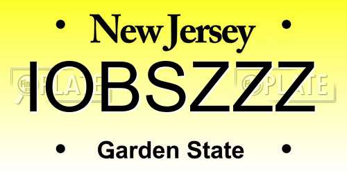 IOBSZZZ New Jersey License Plate