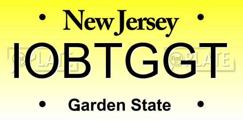 IOBTGGT New Jersey License Plate