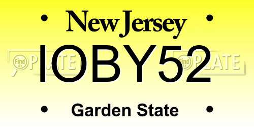 IOBY52 New Jersey License Plate