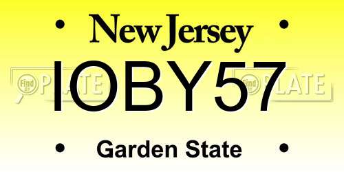 IOBY57 New Jersey License Plate