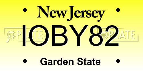 IOBY82 New Jersey License Plate