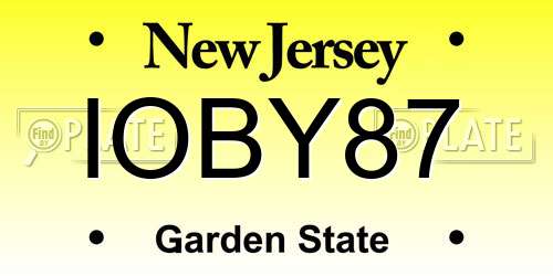 IOBY87 New Jersey License Plate