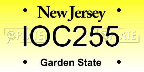 IOC255 New Jersey License Plate