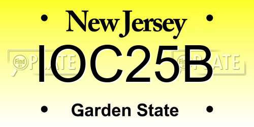 IOC25B New Jersey License Plate