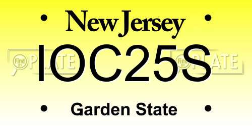 IOC25S New Jersey License Plate