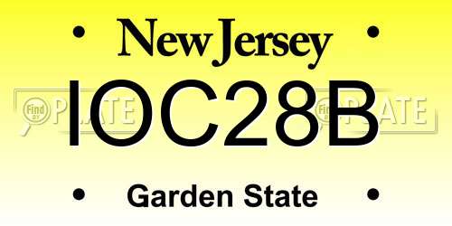 IOC28B New Jersey License Plate