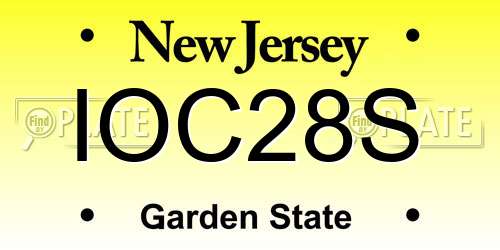 IOC28S New Jersey License Plate