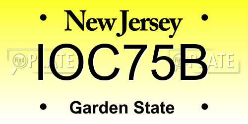 IOC75B New Jersey License Plate