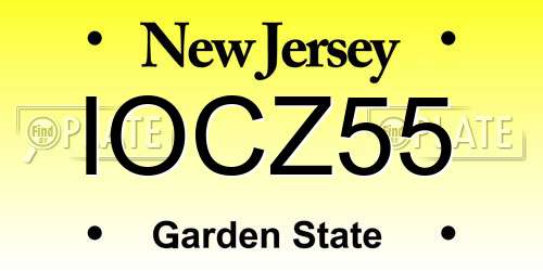 IOCZ55 New Jersey License Plate