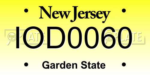 IOD0060 New Jersey License Plate