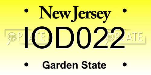 IOD022 New Jersey License Plate