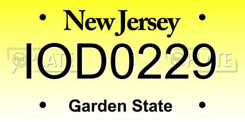 IOD0229 New Jersey License Plate