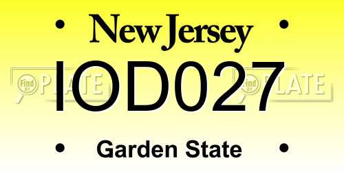 IOD027 New Jersey License Plate