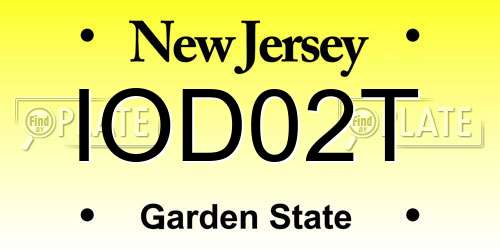 IOD02T New Jersey License Plate