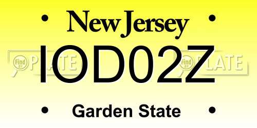 IOD02Z New Jersey License Plate