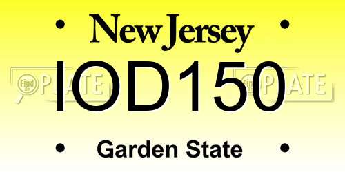 IOD150 New Jersey License Plate