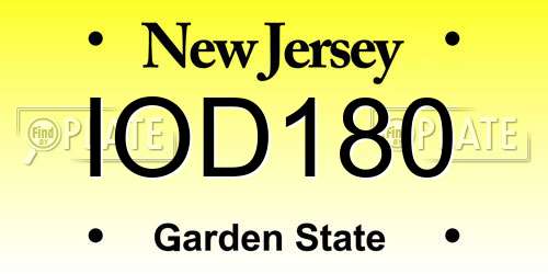 IOD180 New Jersey License Plate