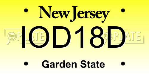 IOD18D New Jersey License Plate