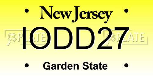 IODD27 New Jersey License Plate
