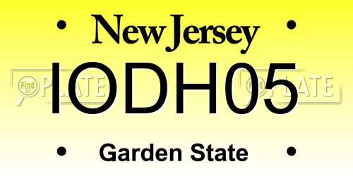 IODH05 New Jersey License Plate