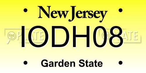IODH08 New Jersey License Plate