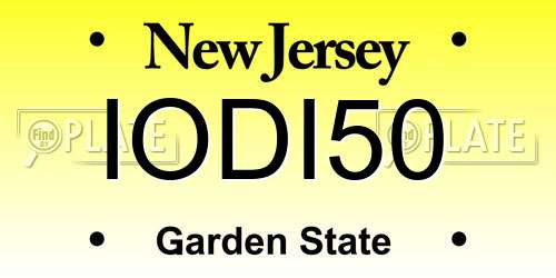 IODI50 New Jersey License Plate